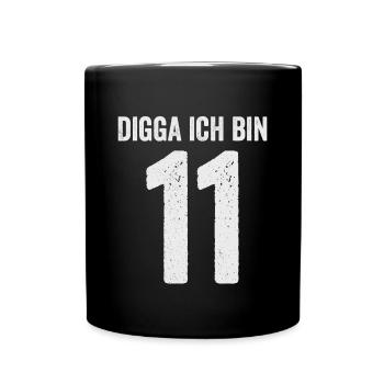 Digga I'm 11 Girl Boy 11th Birthday - Full Colour Mug - black - Front
