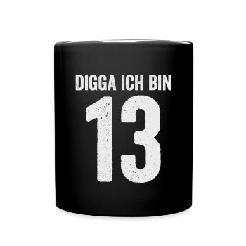 Digga I'm 13 Girl Boy 13th Birthday - Full Colour Mug - black - Front