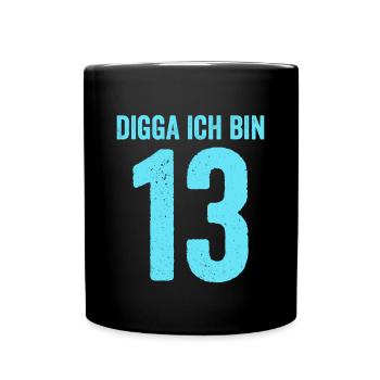 Blue Digga I'm 13 Years Boy 13th Birthday - Full Colour Mug - black - Front