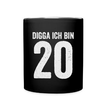 Digga I'm 20 Girl Boy 20th Birthday - Full Colour Mug - black - Front