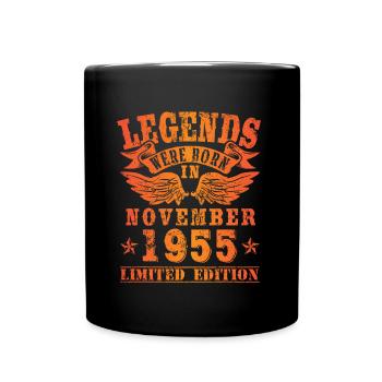 Legends sont nés en Novembre 1955 Anniversaire - Mug uni - noir - Devant