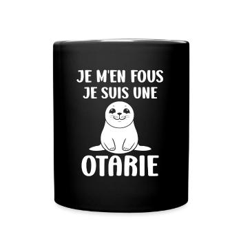 Animal mingon humour otarie - Mug uni - noir - Devant