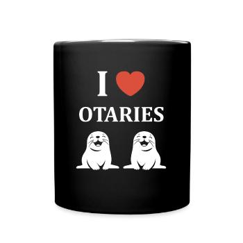 Animal mingon humour otarie - Mug uni - noir - Devant