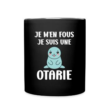 Animal mignon humour otarie - Mug uni - noir - Devant
