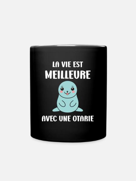 Animal mignon humour otarie - Mug uni - noir