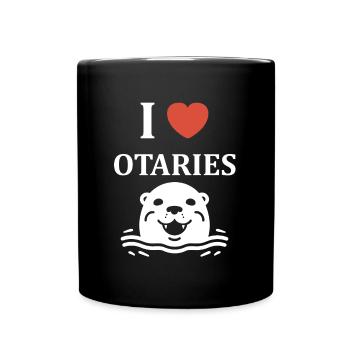 Animal mingon humour otarie - Mug uni - noir - Devant