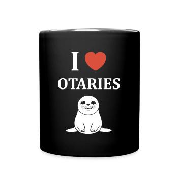 Animal mingon humour otarie - Mug uni - noir - Devant