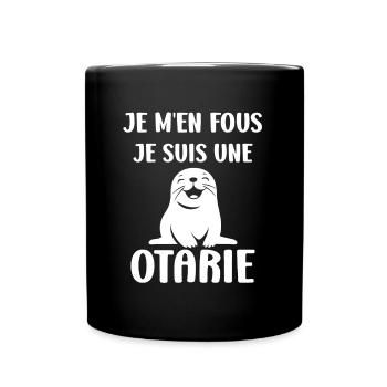 Animal mingon humour otarie - Mug uni - noir - Devant