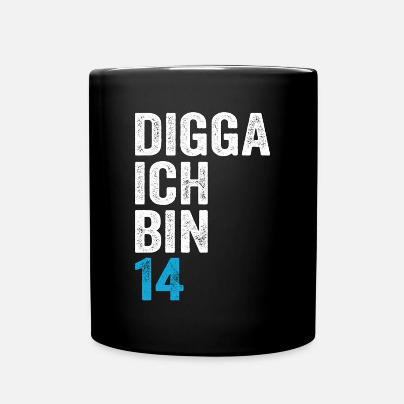 Digga J’ai 14 ans garçon 14e anniversaire - Mug uni - noir