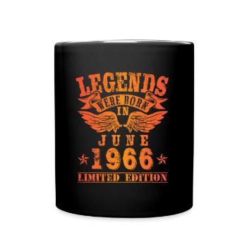 Legends were born in Juni 1966 Geburtstag - Tasse einfarbig - Schwarz - Vorne