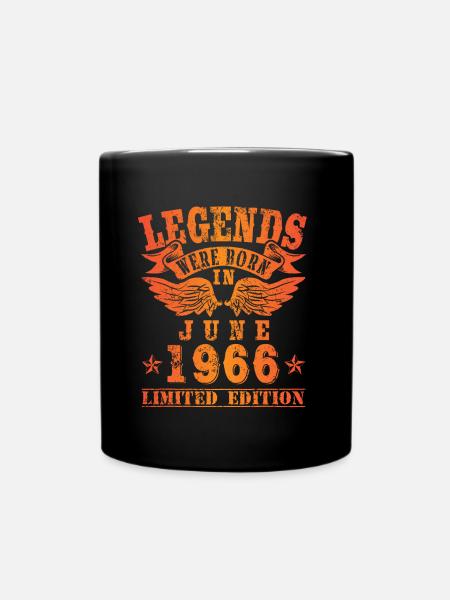 Legends were born in Juni 1966 Geburtstag - Tasse einfarbig - Schwarz