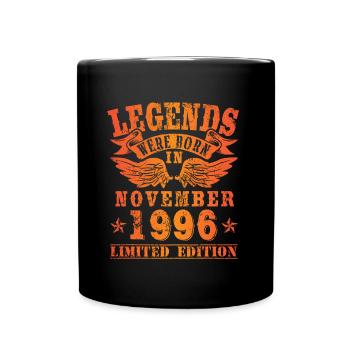 Legends were born in November 1996 Geburtstag - Tasse einfarbig - Schwarz - Vorne