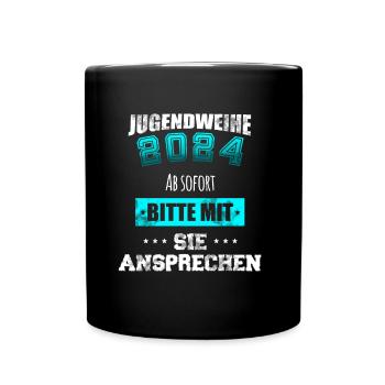 Jugendweihe 2024 - Bitte mit Sie ansprechen - Tasse einfarbig - Schwarz - Vorne