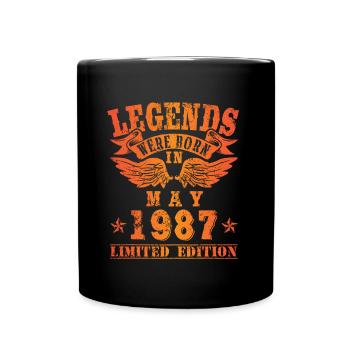 Legends were born in Mai 1987 Geburtstag - Tasse einfarbig - Schwarz - Vorne