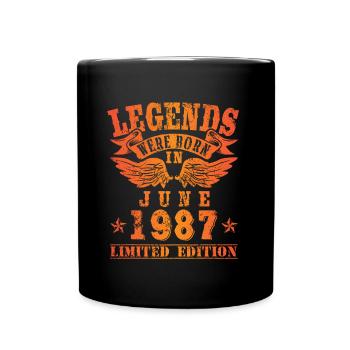 Legends were born in Juni 1987 Geburtstag - Tasse einfarbig - Schwarz - Vorne