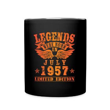 Legends were born in Juli 1957 Geburtstag - Tasse einfarbig - Schwarz - Vorne