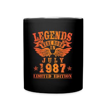 Legends were born in Juli 1987 Geburtstag - Tasse einfarbig - Schwarz - Vorne