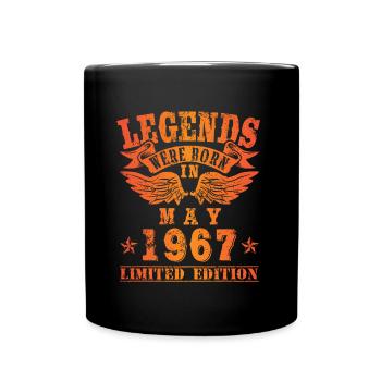 Legends were born in Mai 1967 Geburtstag - Tasse einfarbig - Schwarz - Vorne