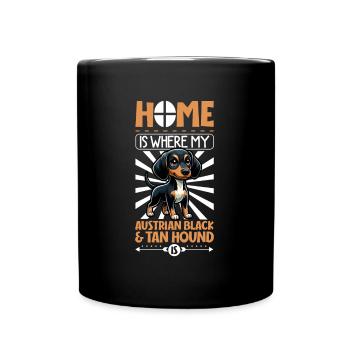Zuhause - Austrian Black and Tan Hound - Tasse einfarbig - Schwarz - Vorne
