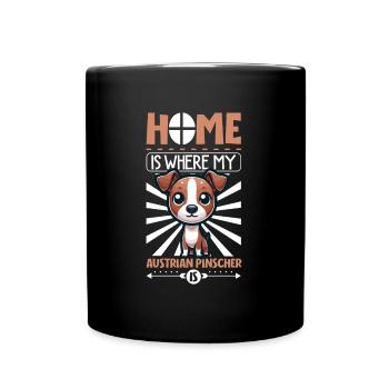 Zuhause - Österreichischer Pinscher - Tasse einfarbig - Schwarz - Vorne