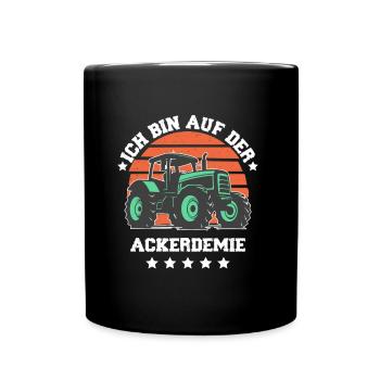 Ich bin auf der Ackerdemie - Tasse einfarbig - Schwarz - Vorne
