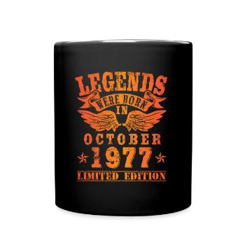 Legends were born in October 1977 Birthday - Full Colour Mug - black - Front