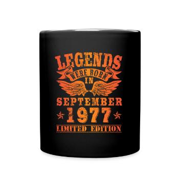 Legends were born in September 1977 Birthday - Full Colour Mug - black - Front