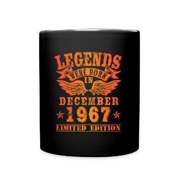 Legends sont nés en Décembre 1967 Anniversaire - Mug uni - noir - Devant