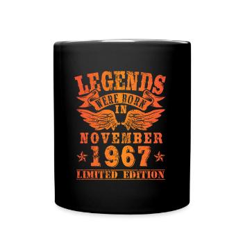 Legends sont nés en Novembre 1967 Anniversaire - Mug uni - noir - Devant