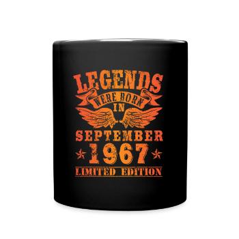 Legends were born in September 1967 Geburtstag - Tasse einfarbig - Schwarz - Vorne