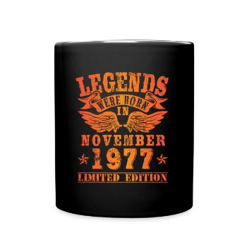Legends were born in November 1977 Birthday - Full Colour Mug - black - Front
