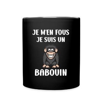 Humour petit singe babouin - Mug uni - noir - Devant