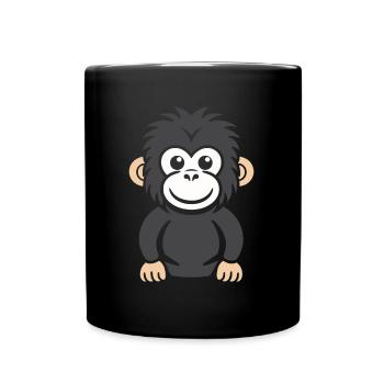 Humour petit singe babouin - Mug uni - noir - Devant