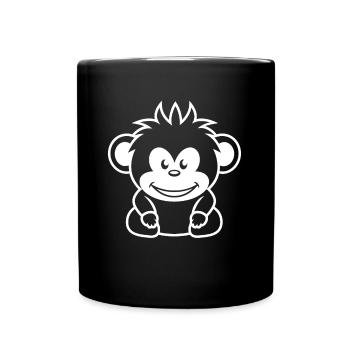 Humour petit singe babouin - Mug uni - noir - Devant