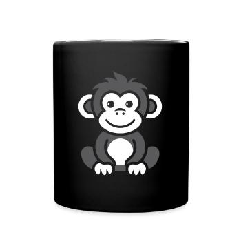 Humour petit singe babouin - Mug uni - noir - Devant