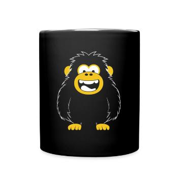 Humour petit singe babouin - Mug uni - noir - Devant