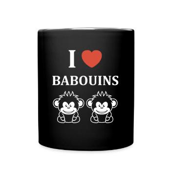 Humour petit singe babouin - Mug uni - noir - Devant