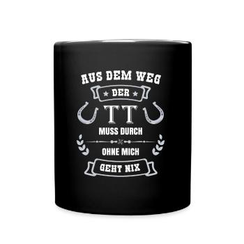 Aus dem Weg Turnier Trottel Pferde Reiter Sport - Tasse einfarbig - Schwarz - Vorne