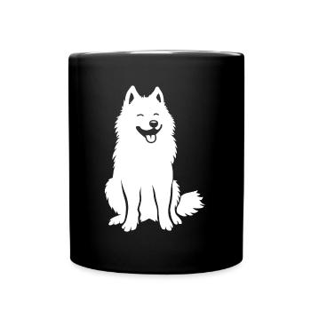 Samojede - Tasse einfarbig - Schwarz - Vorne