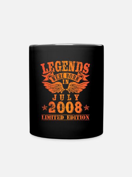 Legends were born in Juli 2008 Geburtstag - Tasse einfarbig - Schwarz
