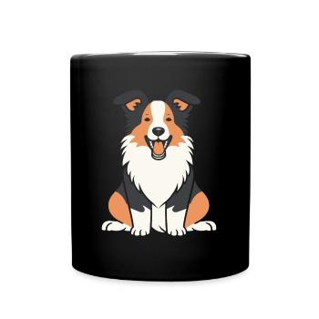 Humour chien border collie - Mug uni - noir - Devant