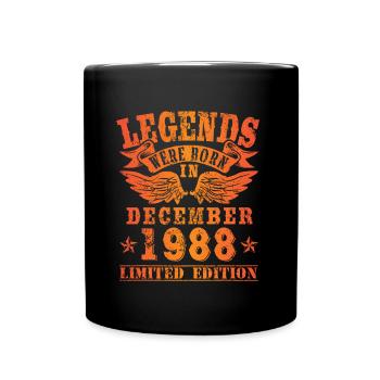 Legends were born in December 1988 Birthday - Full Colour Mug - black - Front