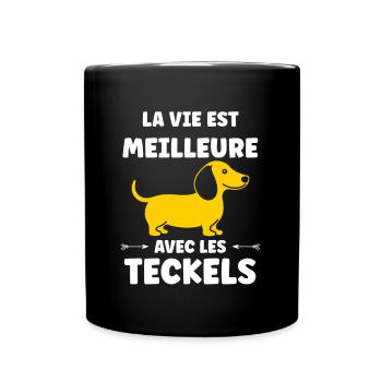 Humour chien teckel - Mug uni - noir - Devant