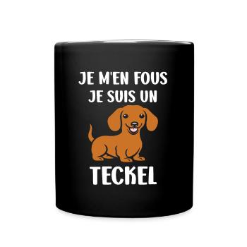 Humour chien teckel - Mug uni - noir - Devant