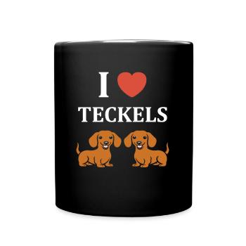 Humour chien teckel - Mug uni - noir - Devant