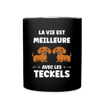 Humour chien teckel - Mug uni - noir - Devant
