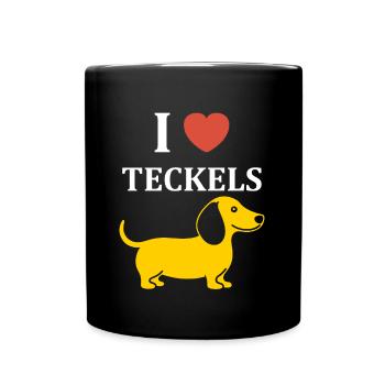 Humour chien teckel - Mug uni - noir - Devant