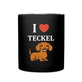 Humour chien teckel - Mug uni - noir - Devant