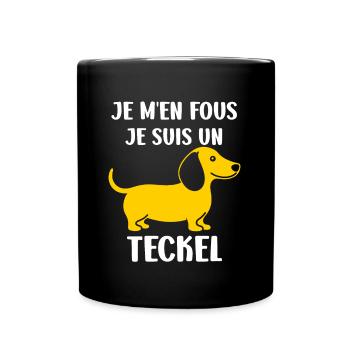 Humour chien teckel - Mug uni - noir - Devant