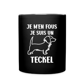 Humour chien teckel - Mug uni - noir - Devant